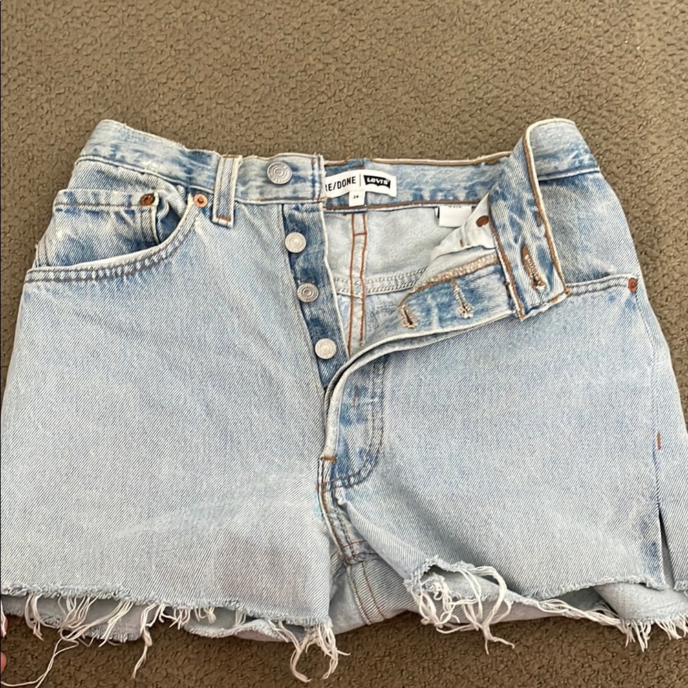Re/Done Levi’s Light Blue Denim Shorts